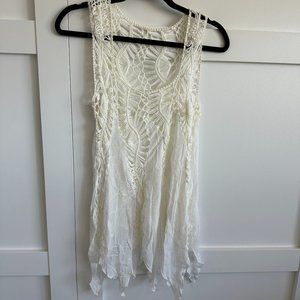 White crochet beach coverup